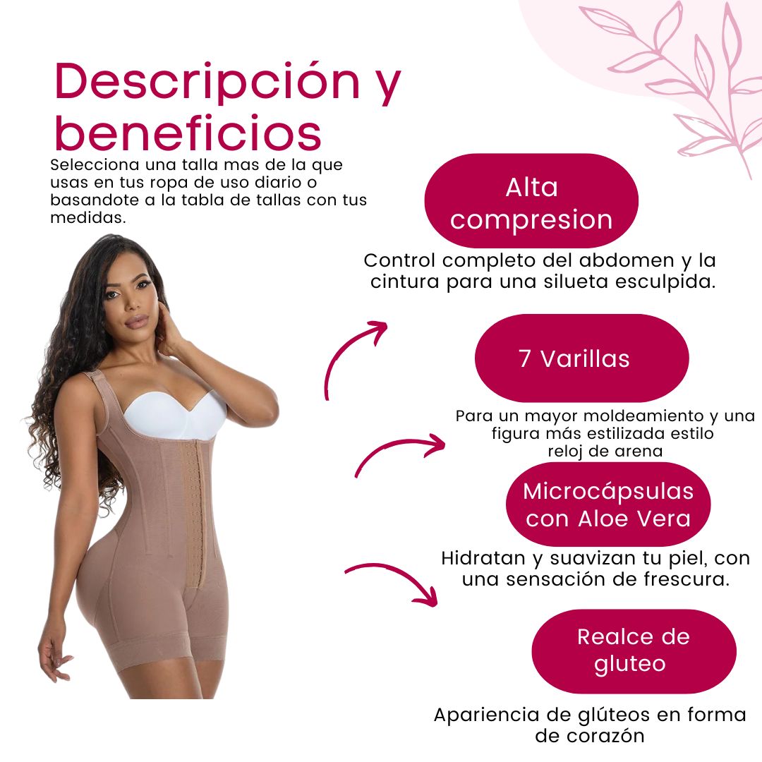 Fajas Colombianas Hourglass Sculpting Faja – 7 Rods, Glute Lift & Double Waist Reinforcement