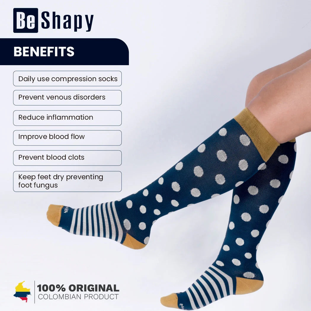 Compression Socks Open Toes Knee High Leg Support 2 Pack | Medias de Compresión con Abertura en Dedos 2 Pack