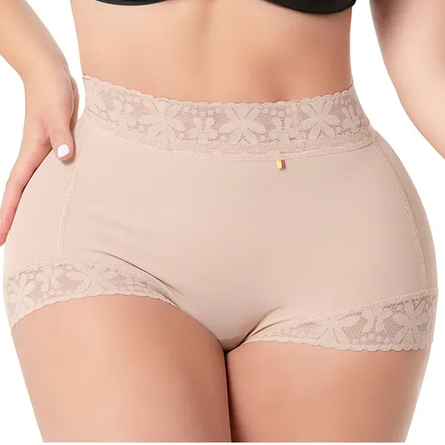 Colombian Butt-Lifting Short | High-Compression Powernet with Lace & Silicone Bands | Invisible Glute Enhancement