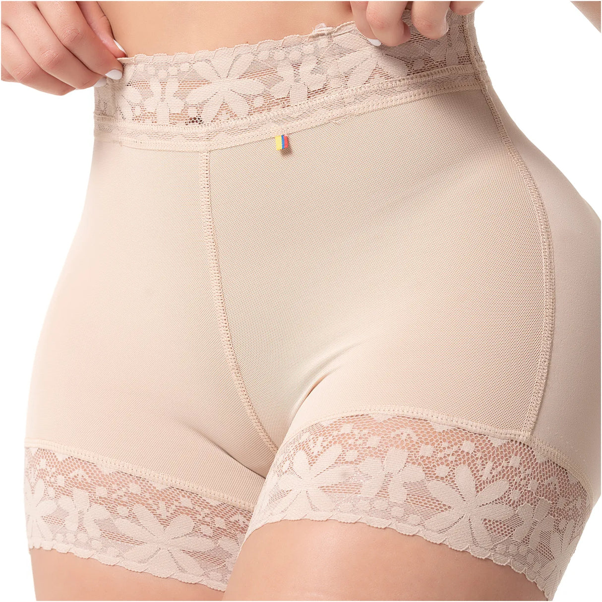 Colombian Butt-Lifting Short | High-Compression Powernet with Lace & Silicone Bands | Invisible Glute Enhancement