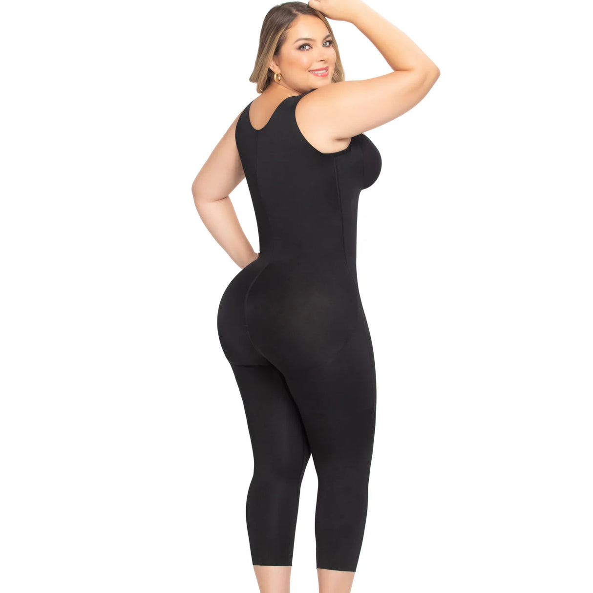 Colombian Seamless Capri Shaper – Premium Collection | Thick Straps, High Back, Front Zipper with Inner Hooks, Crotch Zipper, Butt Lifter Design