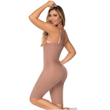 Colombian Seamless Tummy Control Bodysuit – Premium Collection | Removable Straps, Knee Length, Front & Crotch Zipper
