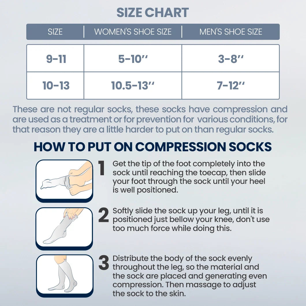 Compression Socks Open Toes Knee High Leg Support | Medias de Compresión con Abertura en Dedos