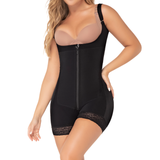 Faja Colombiana Short con Tirantes Finos | Cierre Frontal y Realce de Glúteo Interno | Alta Compresión