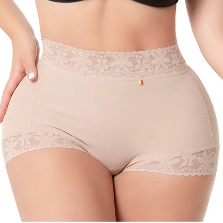 Colombian Butt-Lifting Short | High-Compression Powernet with Lace & Silicone Bands | Invisible Glute Enhancement