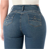 Butt Lifting Colombian Jeans in Dark Blue FCS2405