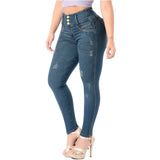 Butt Lifting Colombian Jeans in Dark Blue FCS2405