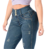 Butt Lifting Colombian Jeans in Dark Blue FCS2405