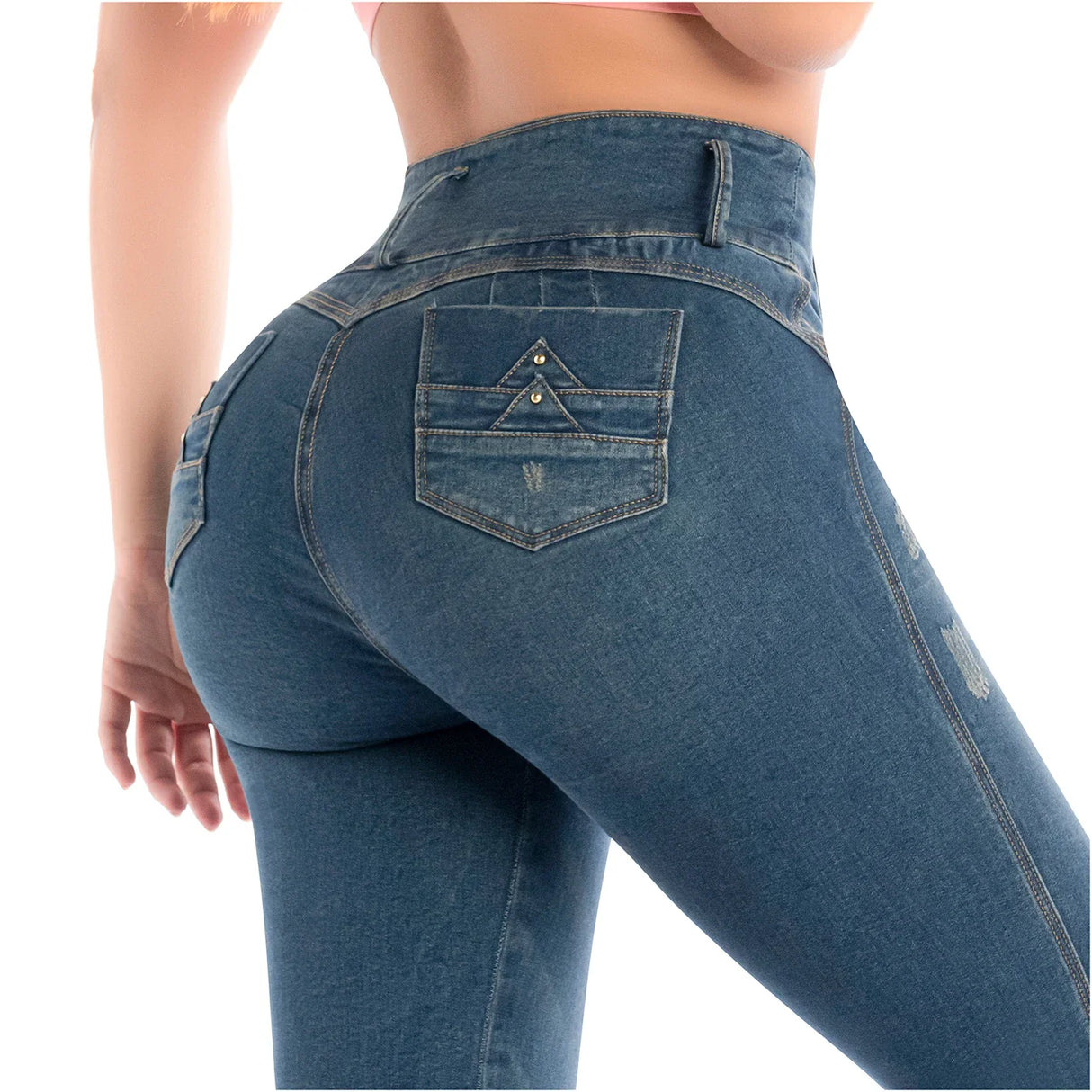 Butt Lifting Colombian Jeans in Dark Blue FCS2405